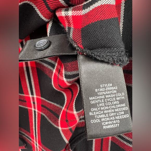 NWOT Sanctuary Boyfriend For Life After Hours Plaid Flannel Button Down Shirt XS - Picture 15 of 15
